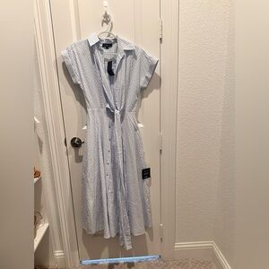 Lulu's Sky Blue and White Striped Dress